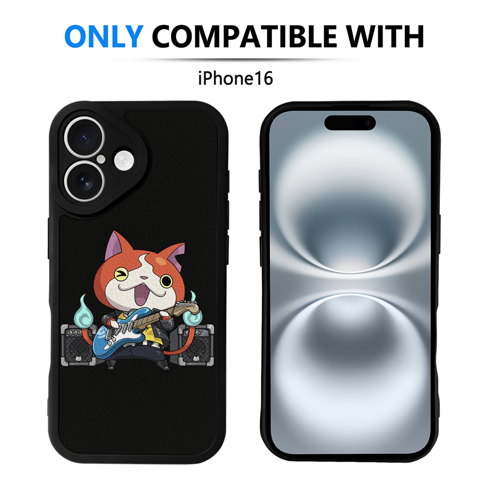 （画像用） 妖怪ウォッチ Yo-kai Watch 【iPhone 16シリーズ対応】シリコンスマホケース（レザー調） 材質：シリコン
